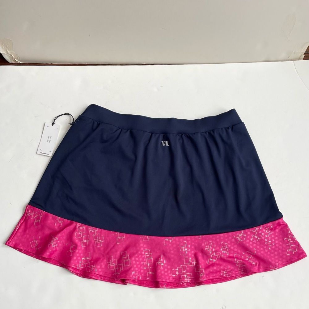 🐝 Tail Navy Blue Pink Bounce Skirt Side Slit Tennis Skort - Picture 3 of 10